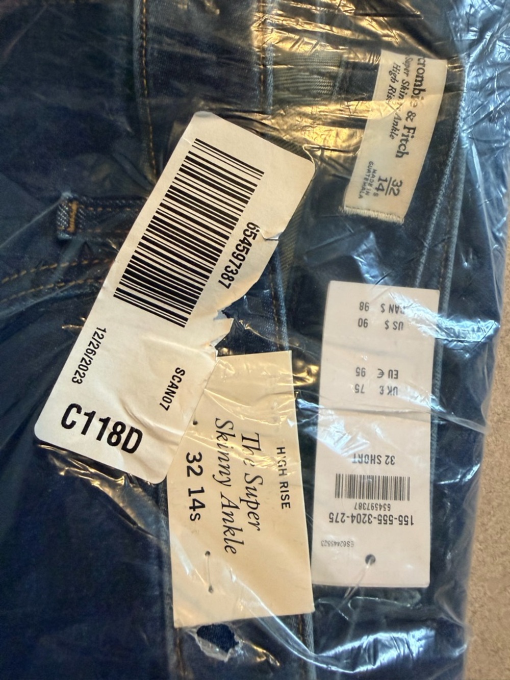 Abercrombie & Fitch Navy Blue Skinny Ankle Jeans